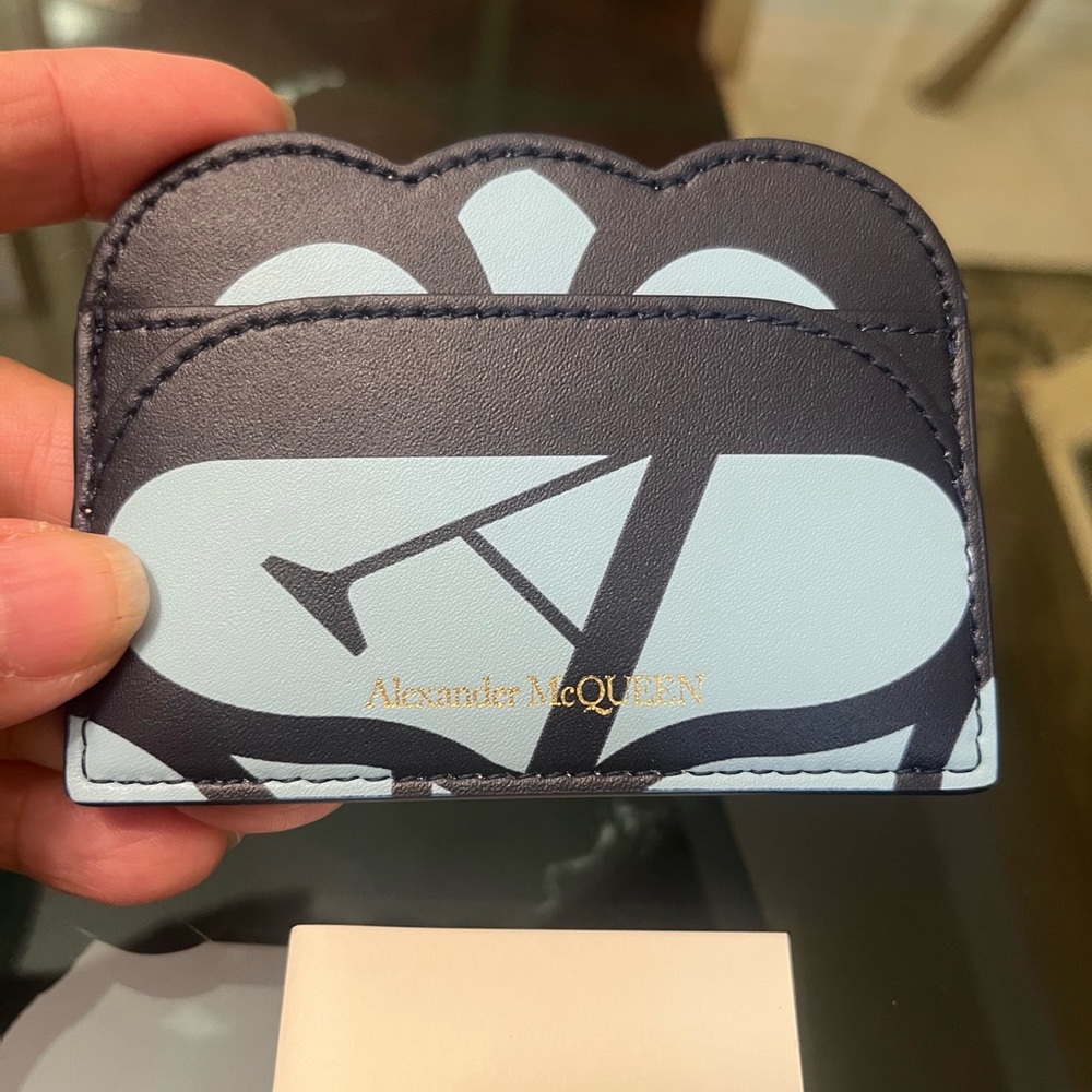 Alexander McQueen Black and Blue Card Holder